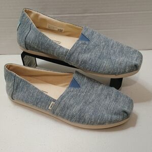 Toms Denim Blue Slip-On Shoes Size 7W